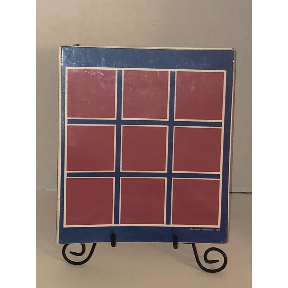 Vintage 70s Mead TIC TAC TOE Game 3-Ring Binder 1978 Metal Hinges 29450